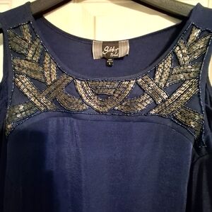 Beaded Cold Shoulder Top S L